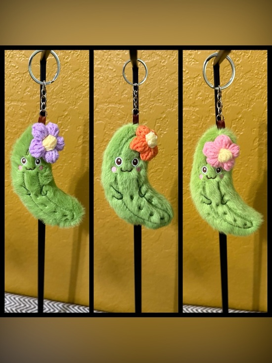 Handbags - Plush Pickle Bag Charm - Cute & Fuzzy - Choice of Color